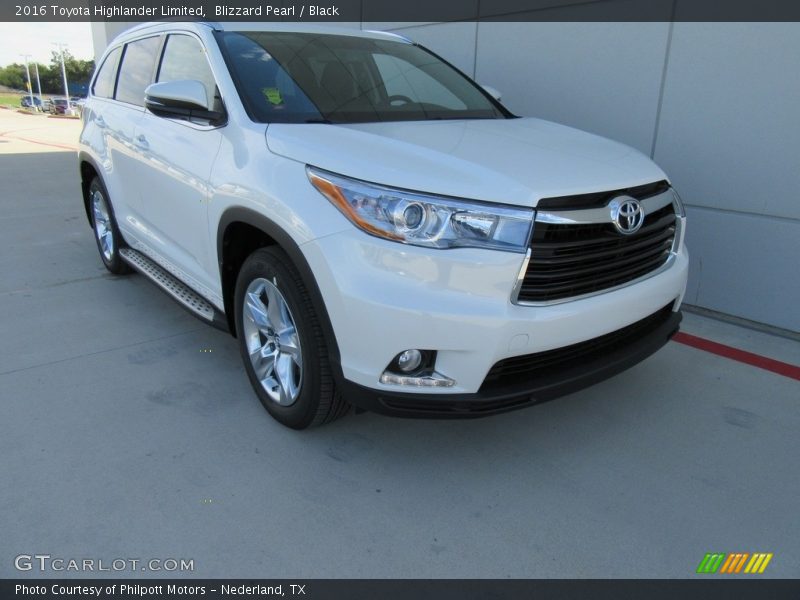 Blizzard Pearl / Black 2016 Toyota Highlander Limited