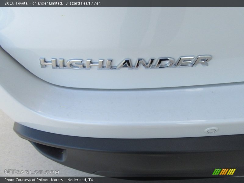 Blizzard Pearl / Ash 2016 Toyota Highlander Limited