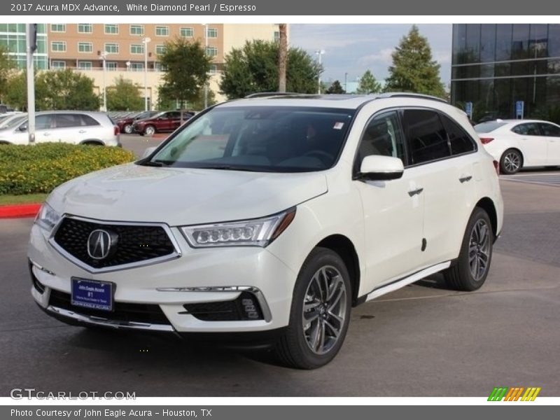 White Diamond Pearl / Espresso 2017 Acura MDX Advance