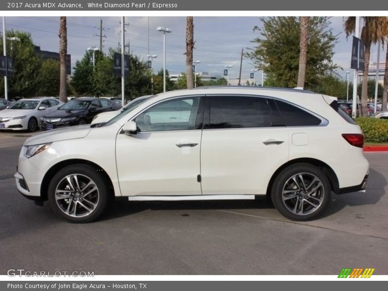 White Diamond Pearl / Espresso 2017 Acura MDX Advance