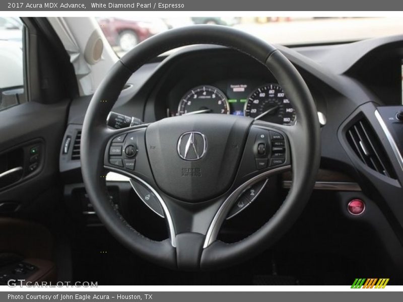 White Diamond Pearl / Espresso 2017 Acura MDX Advance