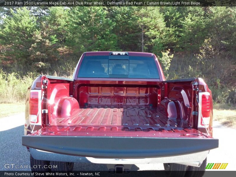 Delmonico Red Pearl / Canyon Brown/Light Frost Beige 2017 Ram 3500 Laramie Mega Cab 4x4 Dual Rear Wheel