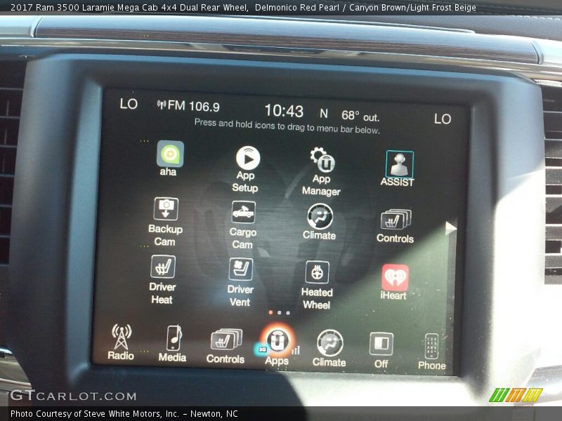 Delmonico Red Pearl / Canyon Brown/Light Frost Beige 2017 Ram 3500 Laramie Mega Cab 4x4 Dual Rear Wheel