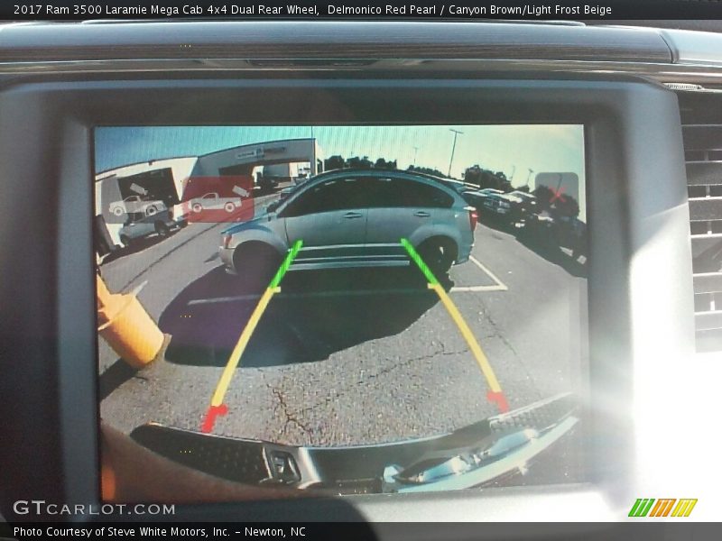 Delmonico Red Pearl / Canyon Brown/Light Frost Beige 2017 Ram 3500 Laramie Mega Cab 4x4 Dual Rear Wheel