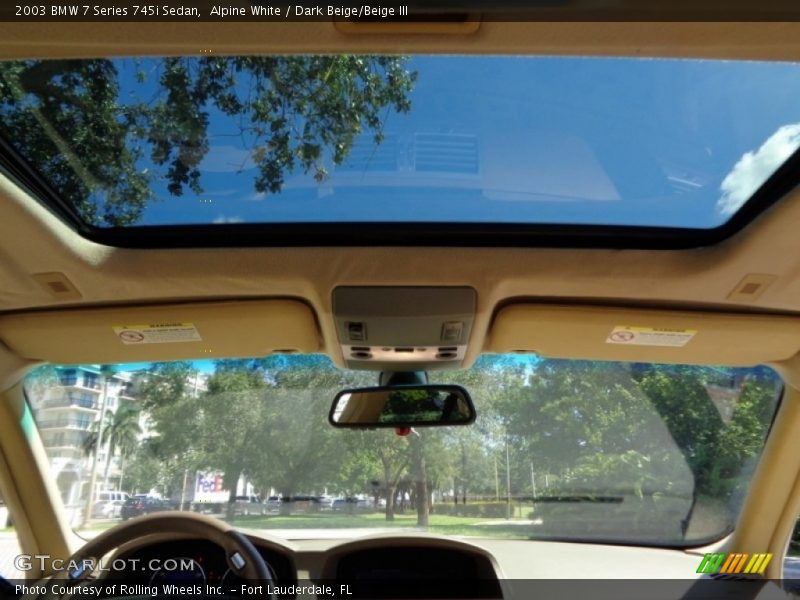 Alpine White / Dark Beige/Beige III 2003 BMW 7 Series 745i Sedan
