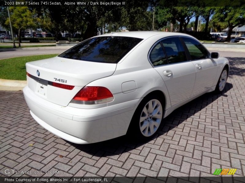 Alpine White / Dark Beige/Beige III 2003 BMW 7 Series 745i Sedan