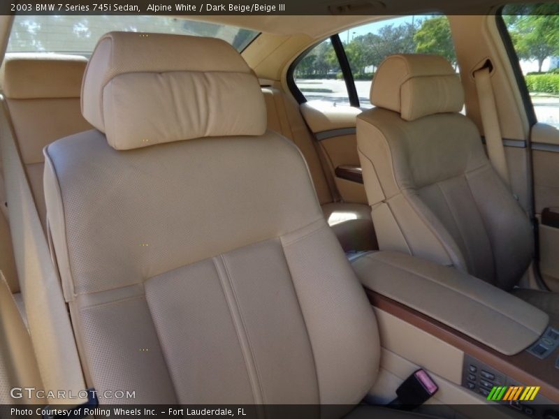 Alpine White / Dark Beige/Beige III 2003 BMW 7 Series 745i Sedan