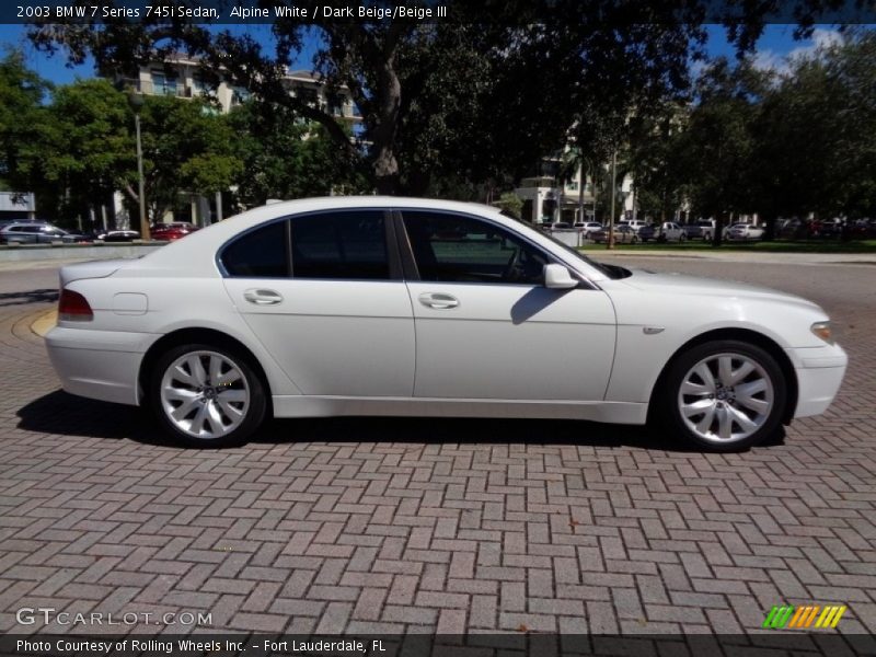 Alpine White / Dark Beige/Beige III 2003 BMW 7 Series 745i Sedan
