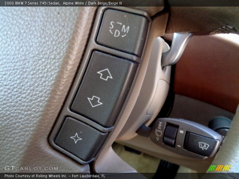Alpine White / Dark Beige/Beige III 2003 BMW 7 Series 745i Sedan
