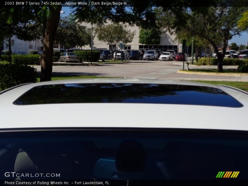 Alpine White / Dark Beige/Beige III 2003 BMW 7 Series 745i Sedan