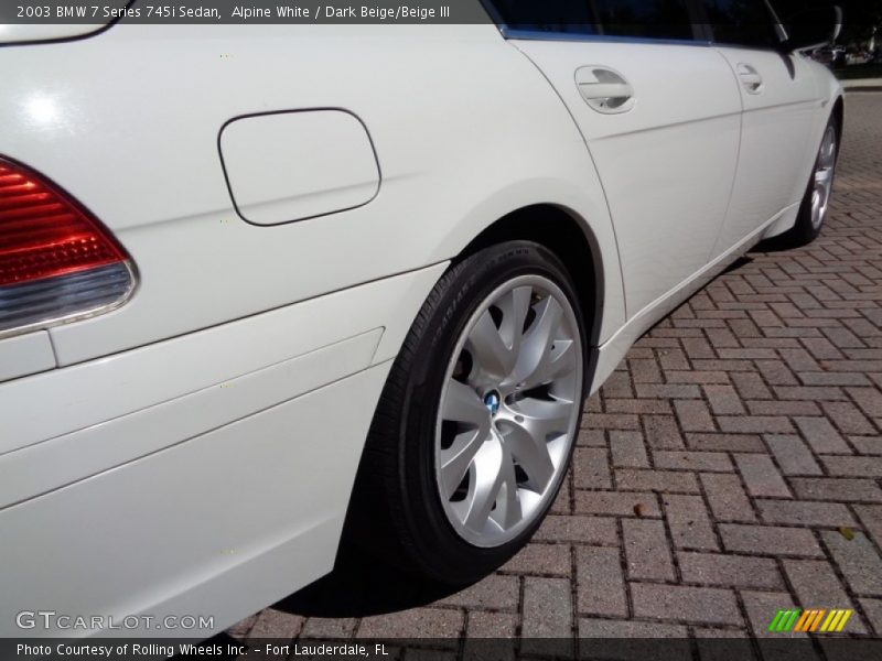 Alpine White / Dark Beige/Beige III 2003 BMW 7 Series 745i Sedan