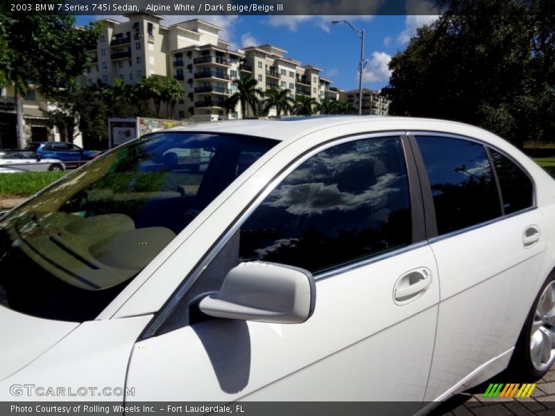 Alpine White / Dark Beige/Beige III 2003 BMW 7 Series 745i Sedan