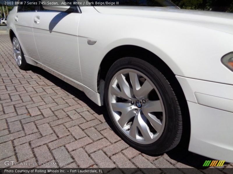 Alpine White / Dark Beige/Beige III 2003 BMW 7 Series 745i Sedan