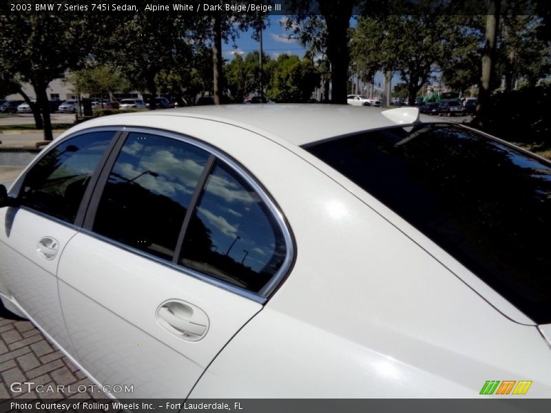 Alpine White / Dark Beige/Beige III 2003 BMW 7 Series 745i Sedan