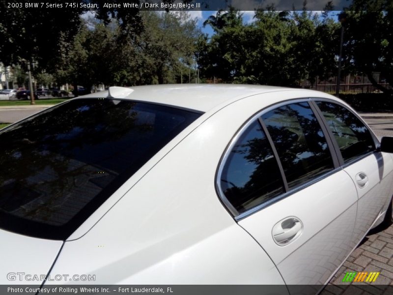 Alpine White / Dark Beige/Beige III 2003 BMW 7 Series 745i Sedan