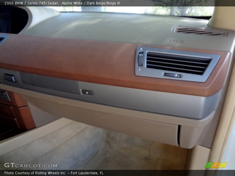 Alpine White / Dark Beige/Beige III 2003 BMW 7 Series 745i Sedan