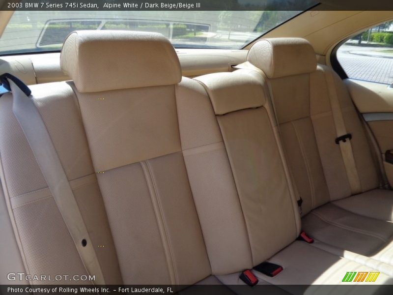 Rear Seat of 2003 7 Series 745i Sedan