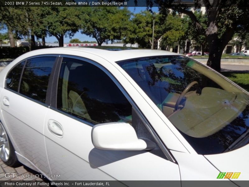 Alpine White / Dark Beige/Beige III 2003 BMW 7 Series 745i Sedan