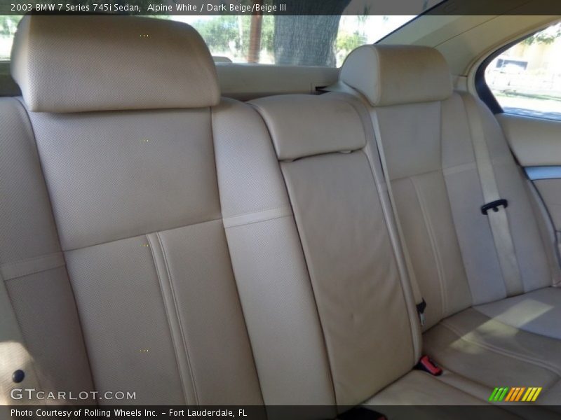 Alpine White / Dark Beige/Beige III 2003 BMW 7 Series 745i Sedan