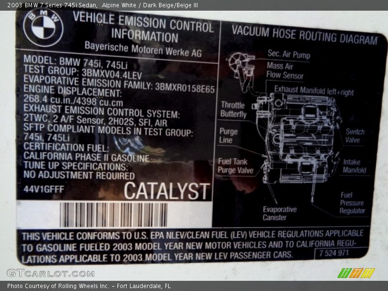 Alpine White / Dark Beige/Beige III 2003 BMW 7 Series 745i Sedan