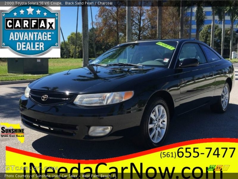 Black Sand Pearl / Charcoal 2000 Toyota Solara SE V6 Coupe