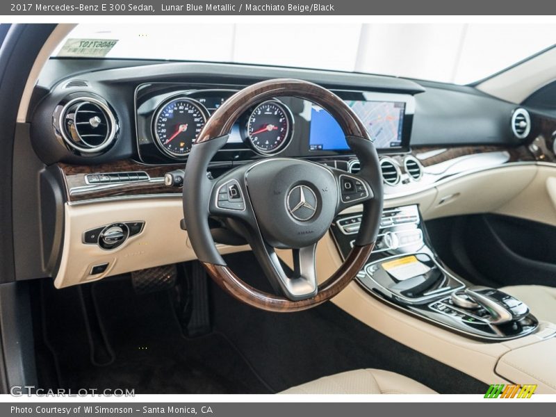 Lunar Blue Metallic / Macchiato Beige/Black 2017 Mercedes-Benz E 300 Sedan