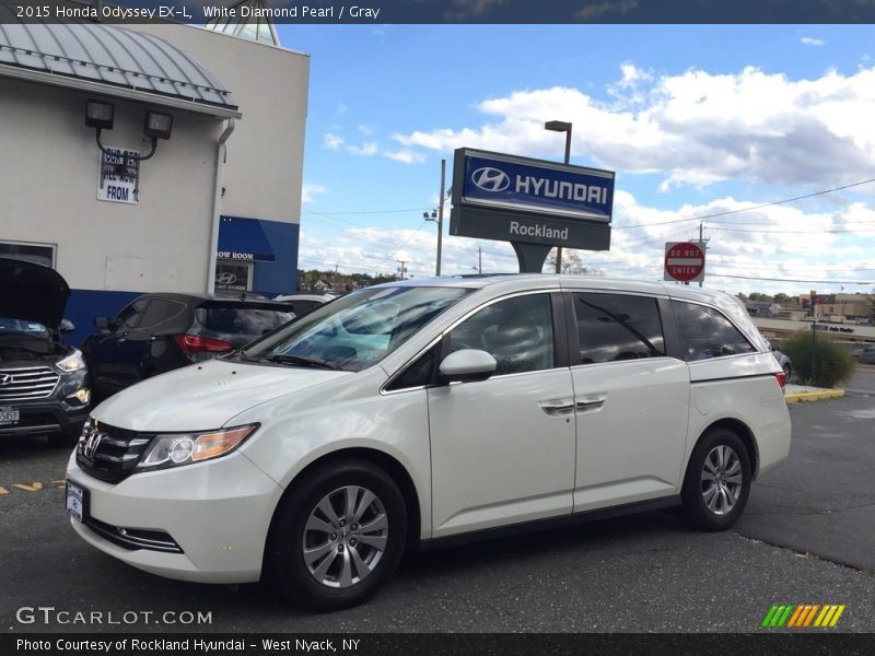 White Diamond Pearl / Gray 2015 Honda Odyssey EX-L