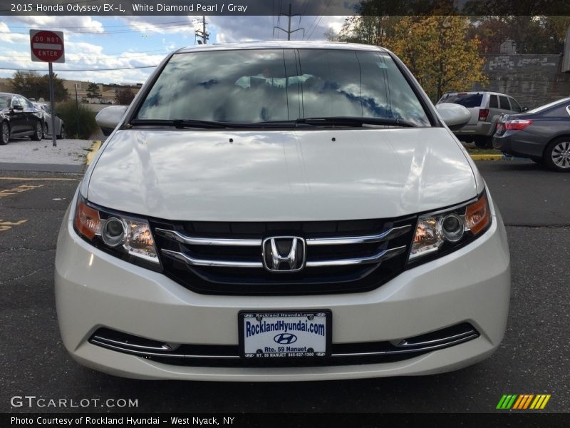 White Diamond Pearl / Gray 2015 Honda Odyssey EX-L