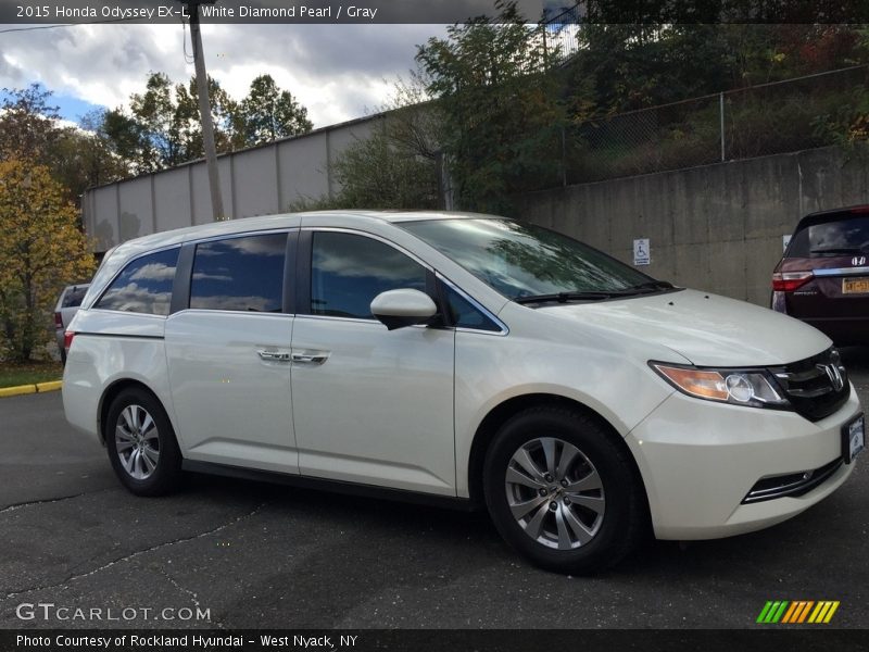 White Diamond Pearl / Gray 2015 Honda Odyssey EX-L