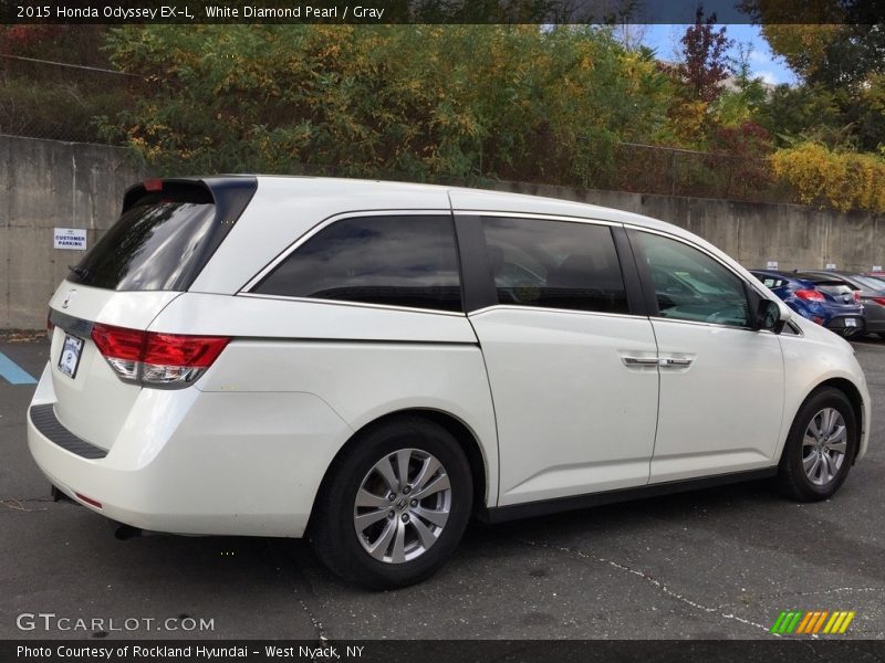 White Diamond Pearl / Gray 2015 Honda Odyssey EX-L