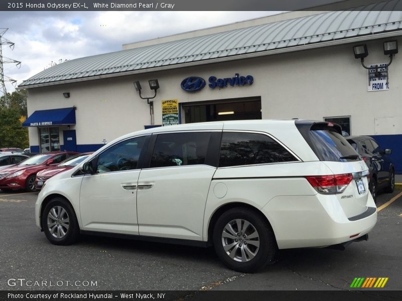 White Diamond Pearl / Gray 2015 Honda Odyssey EX-L