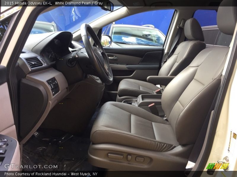White Diamond Pearl / Gray 2015 Honda Odyssey EX-L