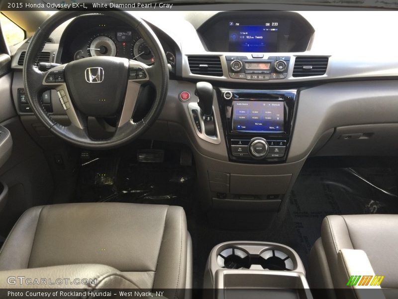 White Diamond Pearl / Gray 2015 Honda Odyssey EX-L