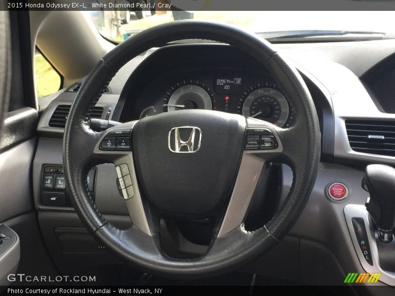 White Diamond Pearl / Gray 2015 Honda Odyssey EX-L