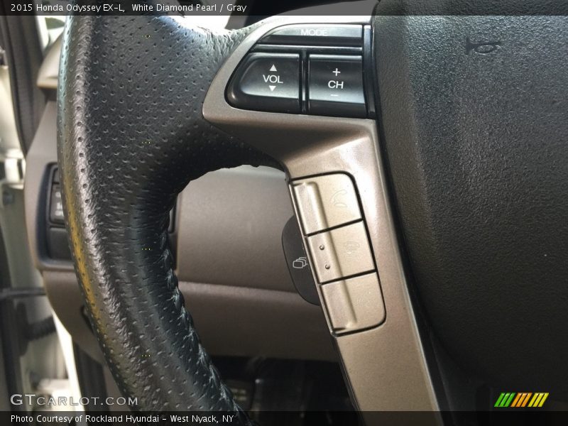 White Diamond Pearl / Gray 2015 Honda Odyssey EX-L