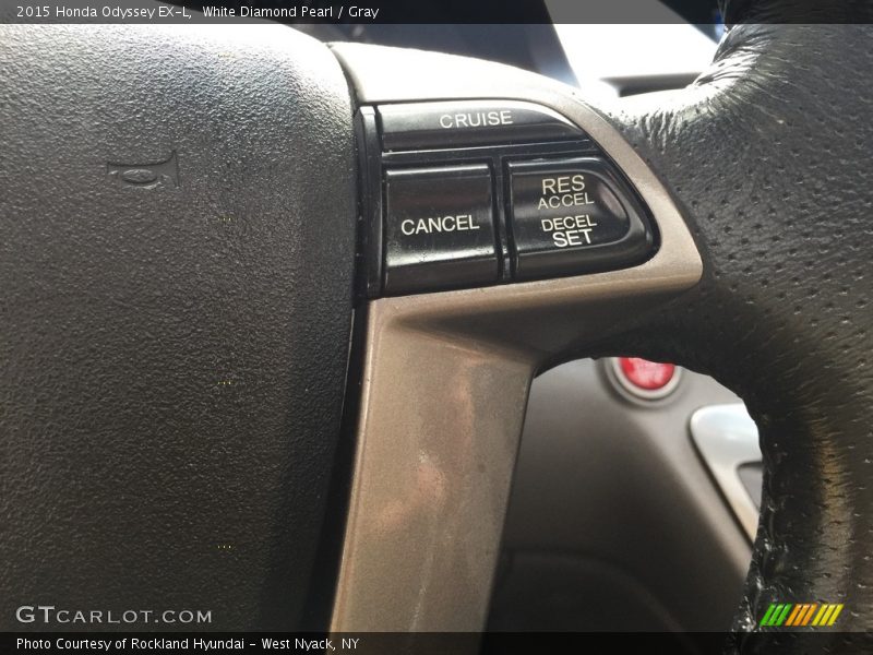 White Diamond Pearl / Gray 2015 Honda Odyssey EX-L