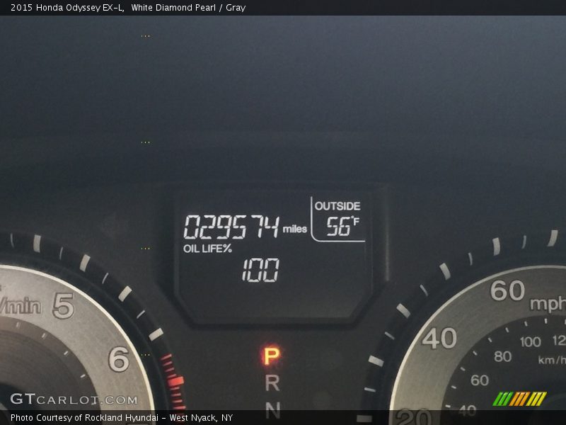 White Diamond Pearl / Gray 2015 Honda Odyssey EX-L