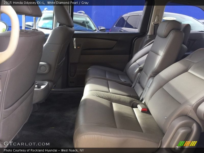 White Diamond Pearl / Gray 2015 Honda Odyssey EX-L