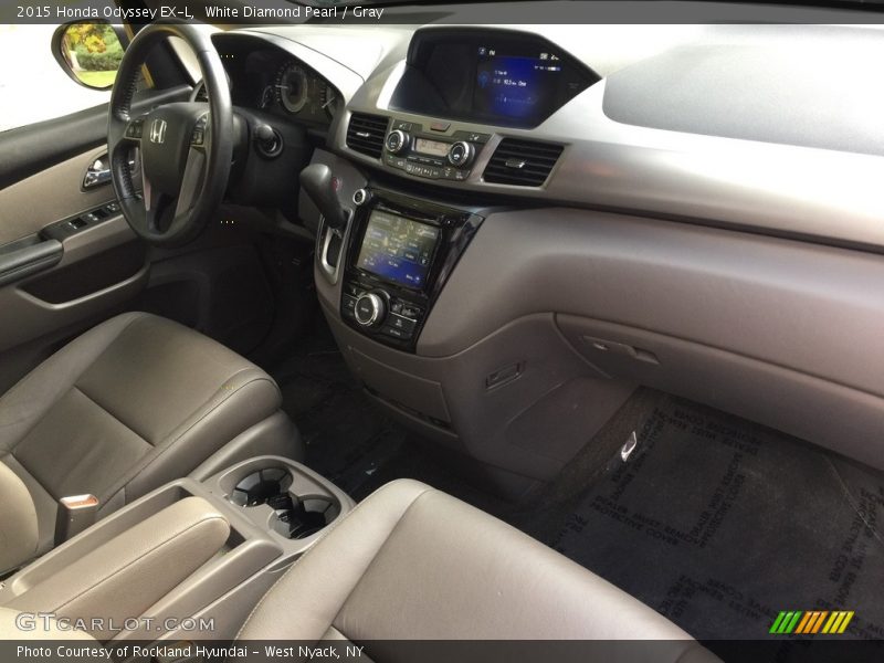 White Diamond Pearl / Gray 2015 Honda Odyssey EX-L