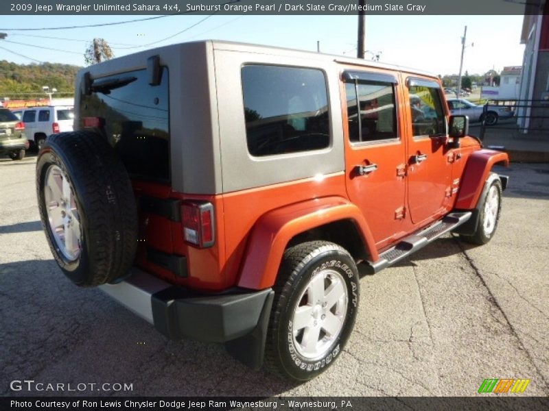 Sunburst Orange Pearl / Dark Slate Gray/Medium Slate Gray 2009 Jeep Wrangler Unlimited Sahara 4x4