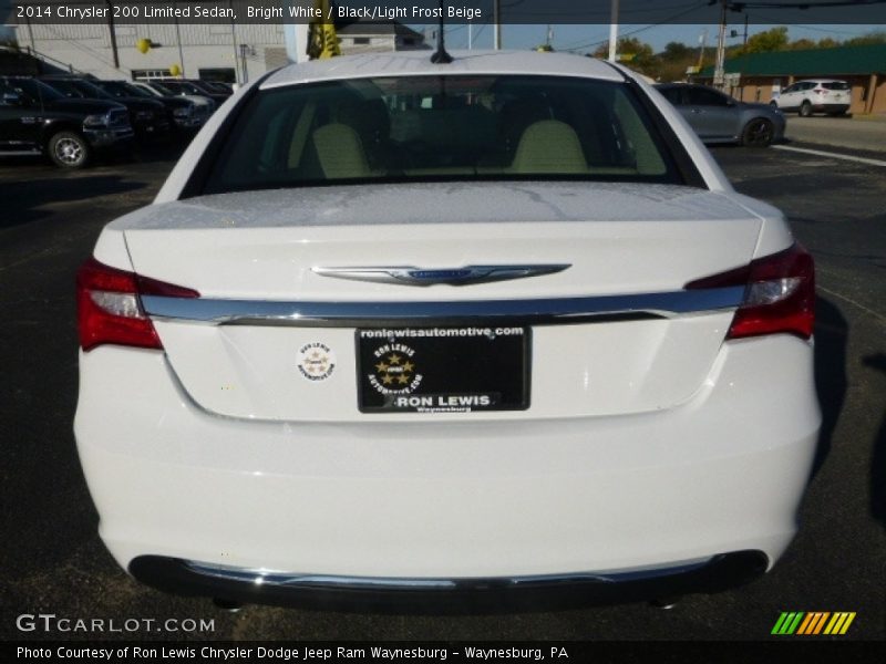 Bright White / Black/Light Frost Beige 2014 Chrysler 200 Limited Sedan