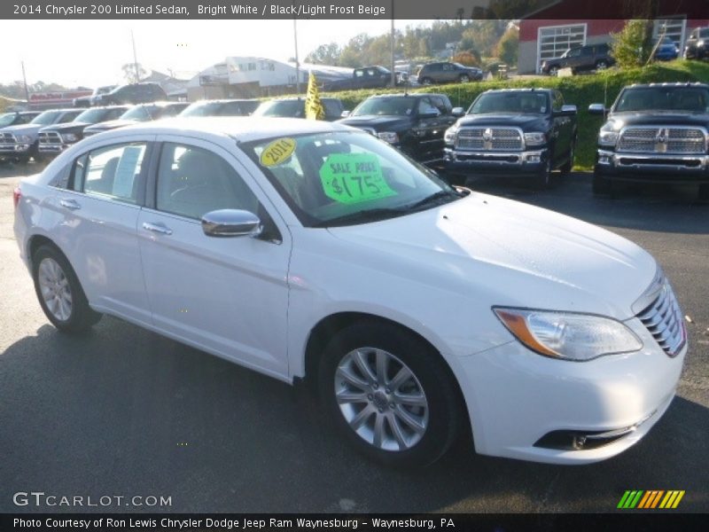 Bright White / Black/Light Frost Beige 2014 Chrysler 200 Limited Sedan