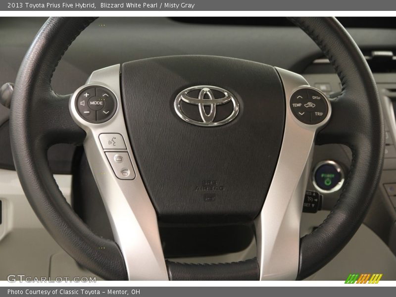 Blizzard White Pearl / Misty Gray 2013 Toyota Prius Five Hybrid