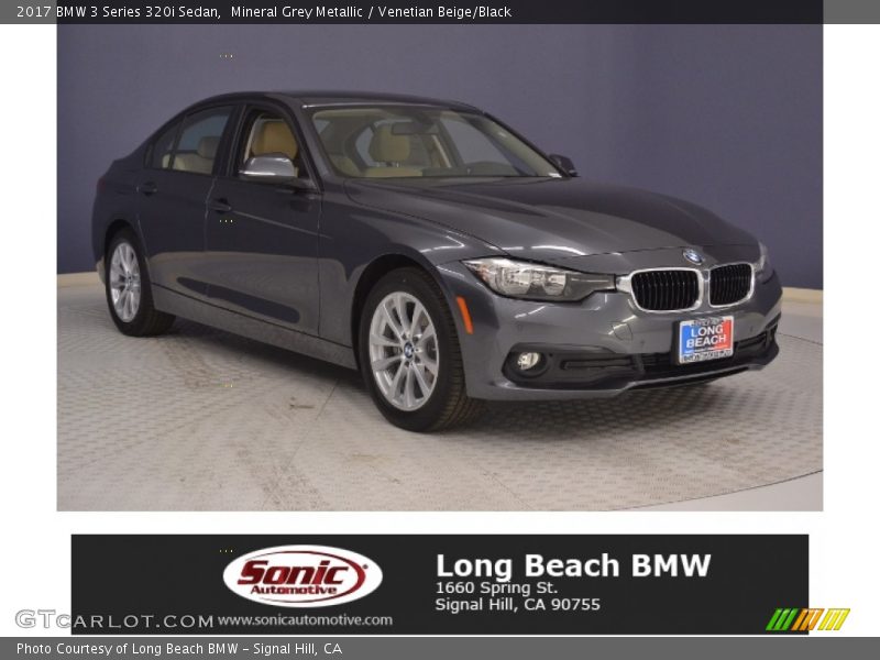 Mineral Grey Metallic / Venetian Beige/Black 2017 BMW 3 Series 320i Sedan