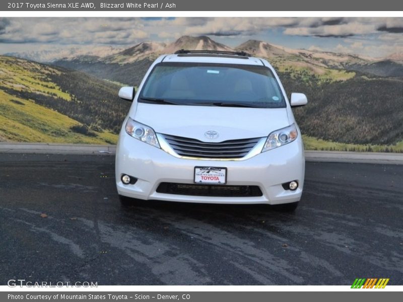 Blizzard White Pearl / Ash 2017 Toyota Sienna XLE AWD