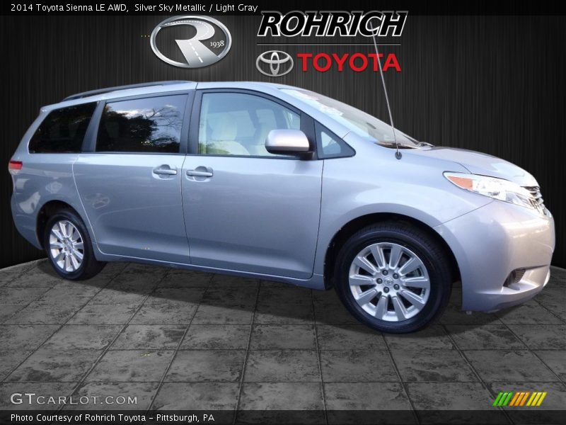 Silver Sky Metallic / Light Gray 2014 Toyota Sienna LE AWD