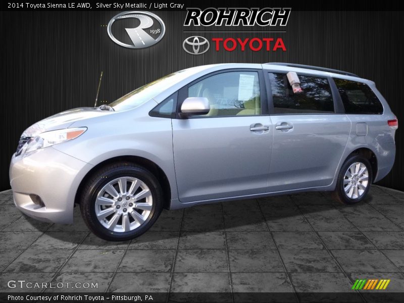 Silver Sky Metallic / Light Gray 2014 Toyota Sienna LE AWD