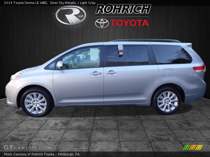 Silver Sky Metallic / Light Gray 2014 Toyota Sienna LE AWD