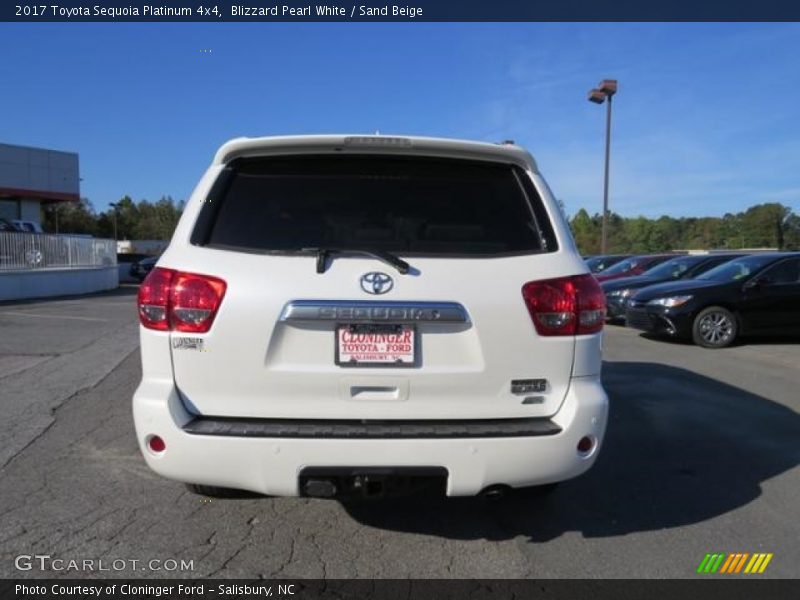 Blizzard Pearl White / Sand Beige 2017 Toyota Sequoia Platinum 4x4