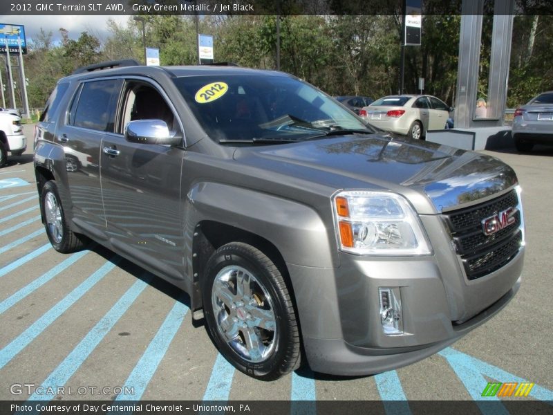 Gray Green Metallic / Jet Black 2012 GMC Terrain SLT AWD